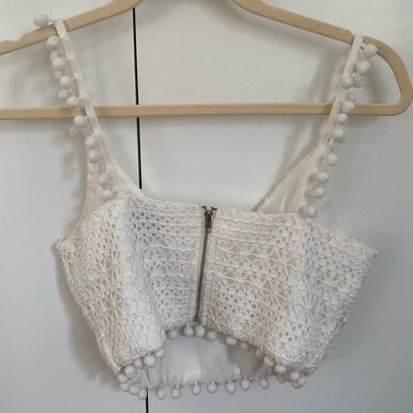 White Sabo Skirt Pom Pom Tank Top - Picture 4 of 4